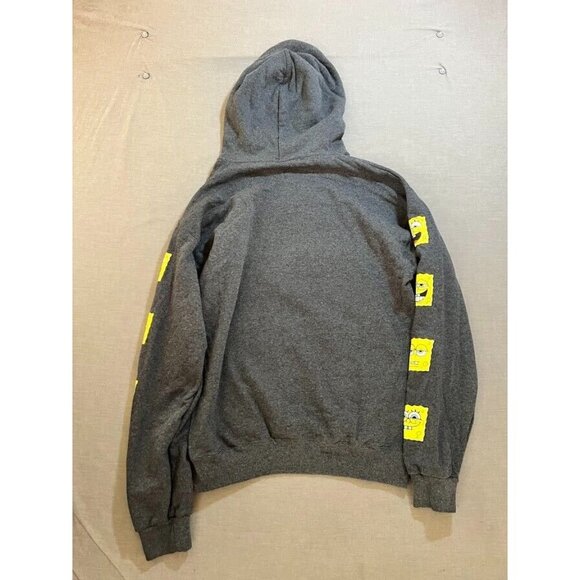 Nickelodeon Sponge Bob Sweatshirt Adult M Gray Pullover Long Sleeves Hoodie Mens - Picture 5 of 9